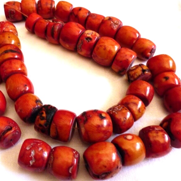 Lot of 44 pieces Large Red Coral round Beads